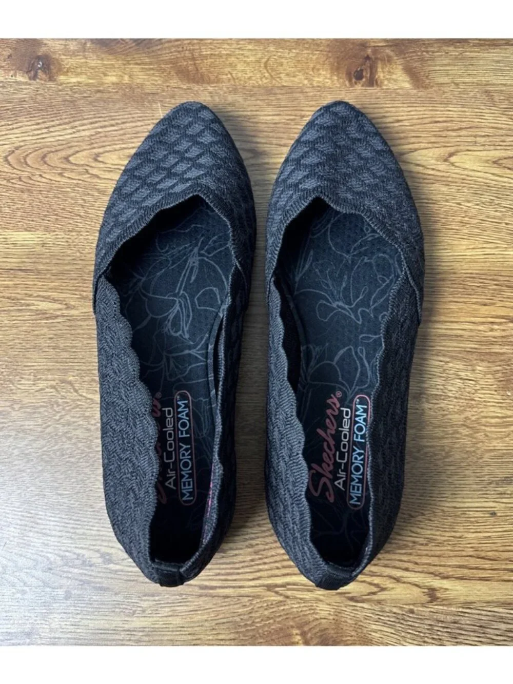 Skechers Women's Cleo-Honeycomb Ballet Flat, Black, Size 8